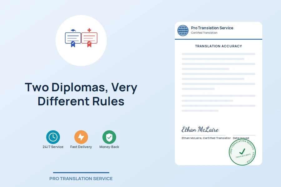 Two Diplomas, Very Different Rules