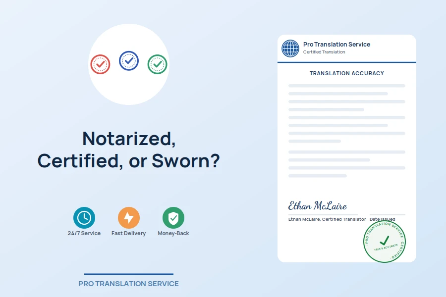 Notarized, Certified, or Sworn?