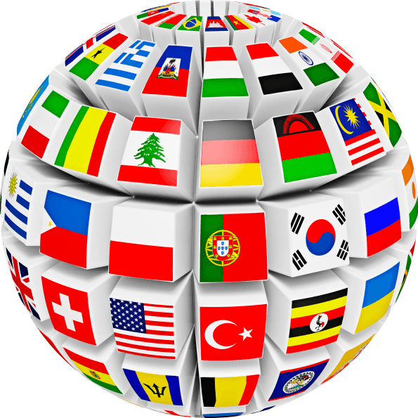 a globe full of different languages