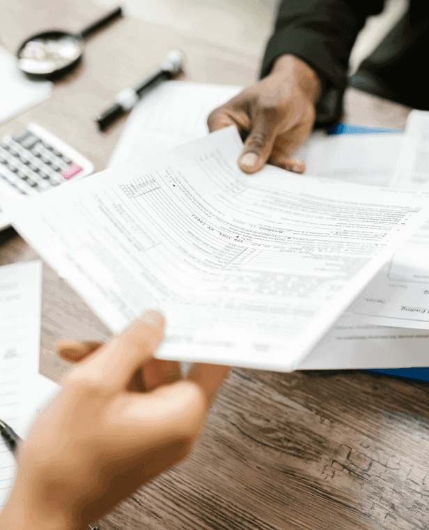 man providing documents